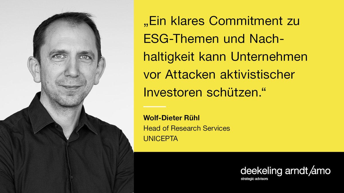 #Shareholderactivism ist seit dem Kampf um #ThyssenKrupp in aller Munde. Die Themen ändern sich jedoch und #ESG rückt in den Vordergund. Wolf-Dieter Rühl von <a href="/unicepta_news/">UNICEPTA</a> ordnet im Interview mit mir die mediale Wahrnehmung ein. tinyurl.com/sdrx9chd