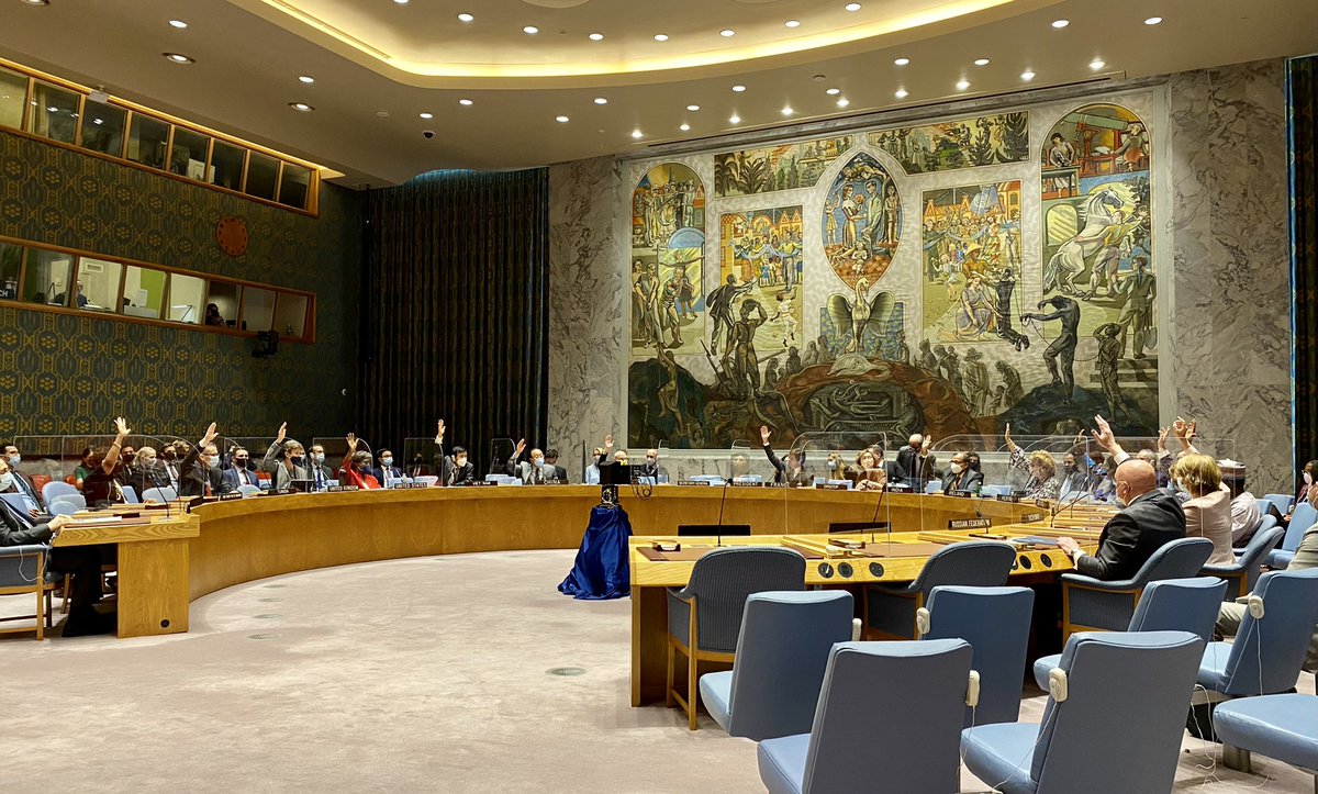 🙌 The #UNSC unanimously adopted a resolution extending the cross-border mechanism for #humanitarian aid in Northwest #Syria for 12 months

Co-pens Norway &amp; Ireland welcome this extension of the lifeline for millions of Syrians, who’ll continue to receive humanitarian assistance