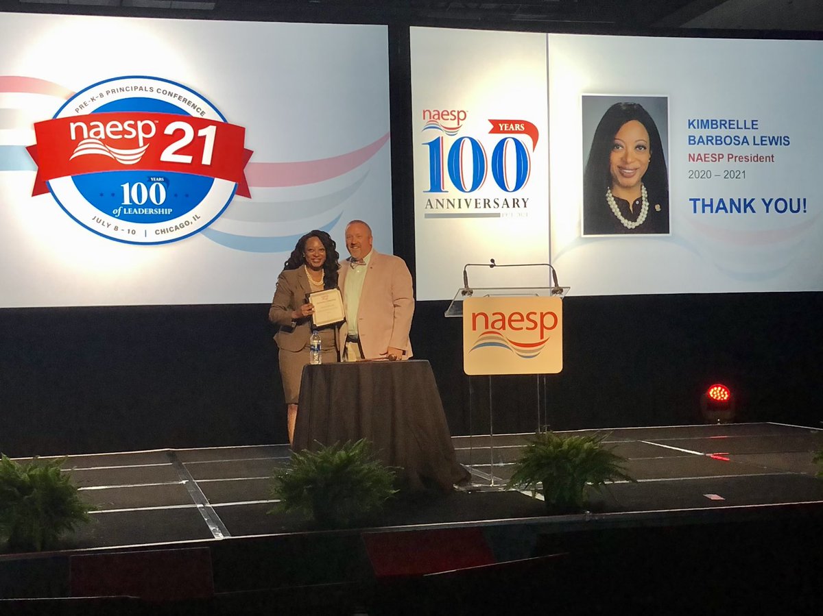 NAESP's tweet photo. Outgoing @NAESP president @k2blewis reflects on her year as president. “We are challenged to do better and be better, to make bold moves to ensure equitable schools for people of color, those in poverty or who have been mistreated, disenfranchised, and looked down upon.” #NAESP21 https://t.co/AdBbV0rwR4