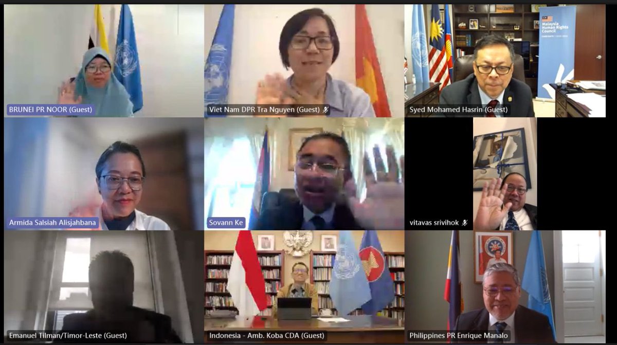 ThailandUN's tweet photo. Thank you @UNESCAP Executive Secretary Dr. Armida Salsiah Alisjahbana @UN_Armida for briefing @ASEAN Missions in #NewYork on the good work of the Commission in #AsiaPacific towards achieving #SDGs and #2030Agenda in the face of the #COVID19 recovery #BuldBackBetter #HLPF2021 https://t.co/VKHXNlnCcw