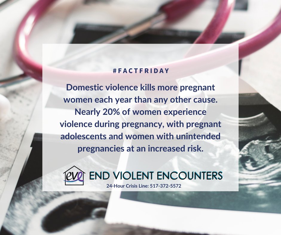 Did you know that domestic violence kills more pregnant women each year than any other cause? Nearly 20% of women experience violence during pregnancy, with pregnant adolescents and women with unintended pregnancies at an increased risk. #FactFriday