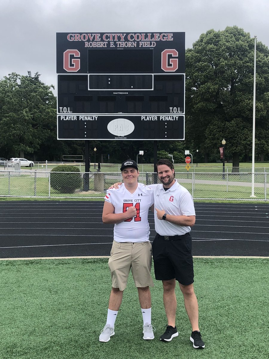 mason_moorhead's tweet photo. Excited to finally see my new home in person. Great visit to @GCC_FB. Can’t wait to get started this fall.
#BrickByBrickGCC 🧱 
@coachbaney
@CoachDiDonato https://t.co/Yw9d35GH7k