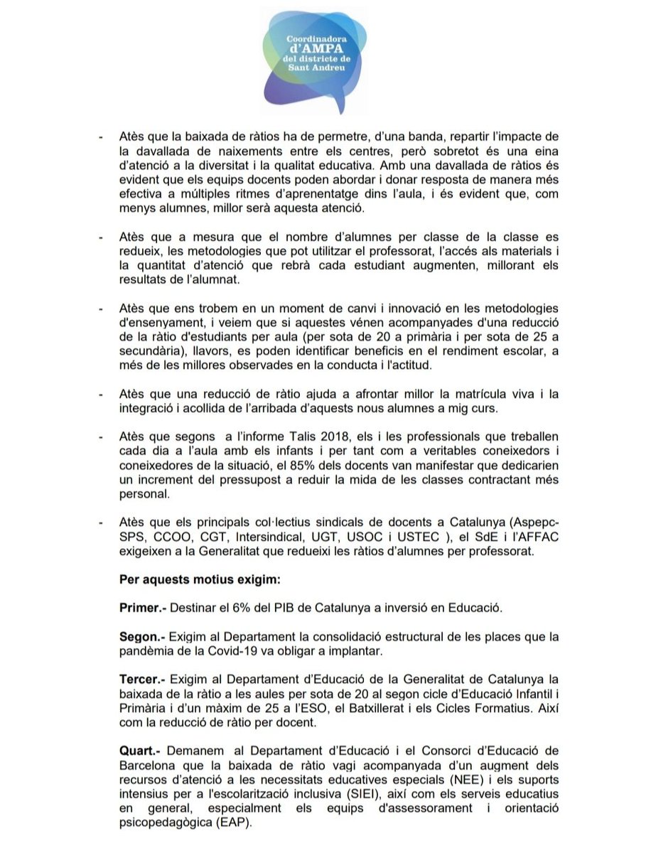 Coordinadora d'AFA’s de Sant Andreu tweet media