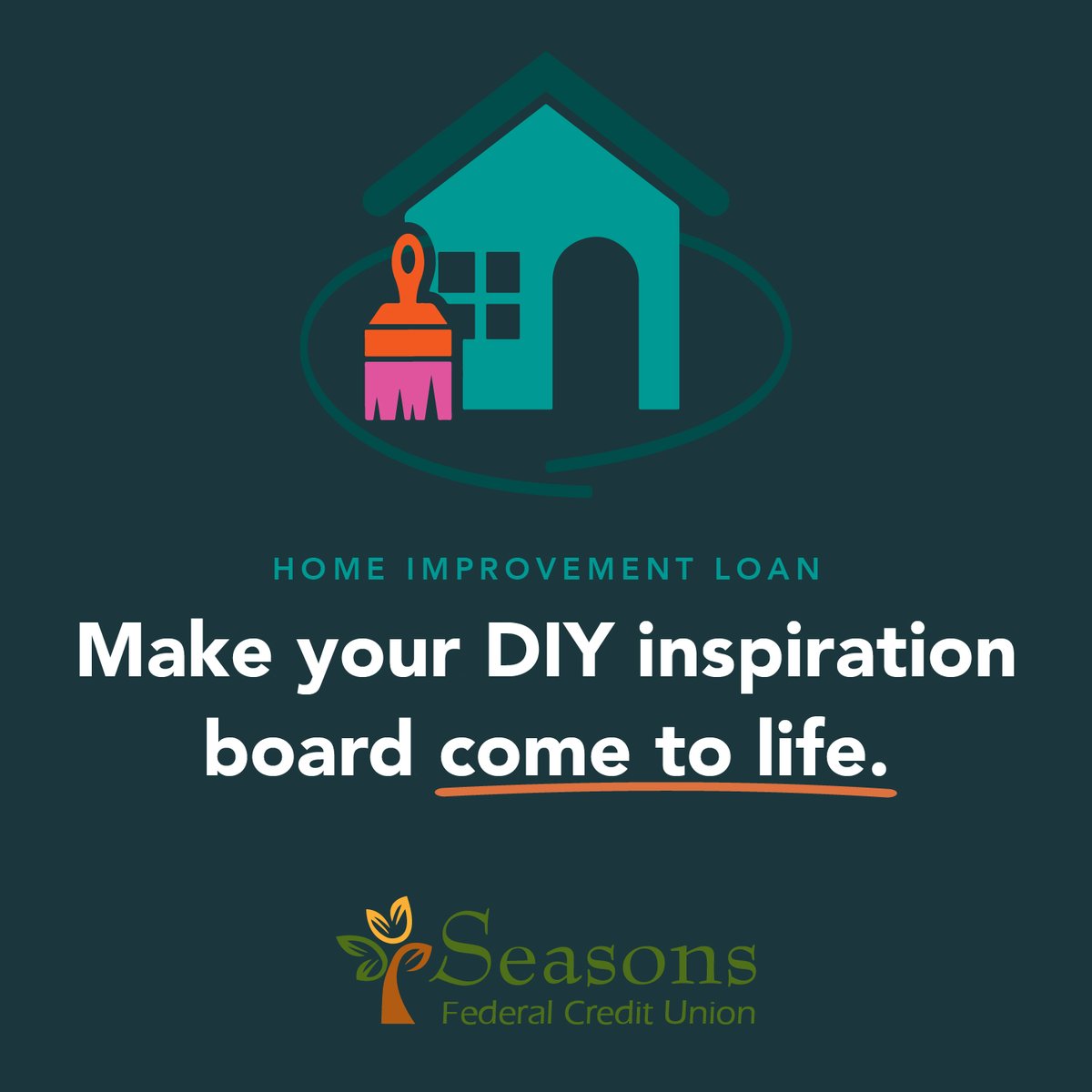 By now, you're probably a DIY project master, but do you need a new way to fund the projects still left on your list? Consider a Home Improvement Loan to help make your current home even better. 
For more info, visit seasonsfcu.org/homeimprovemen…
#HomeImprovement | #projects | #DIY