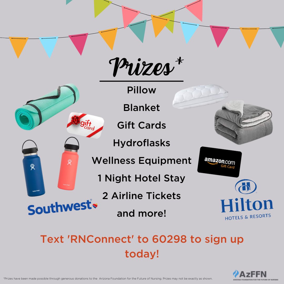 RNconnect is back - this time with new messaging and chances to win! Check out the prizes below and text 'RNconnect' to 60298 to sign up today! 📱🎉 #RNconnect