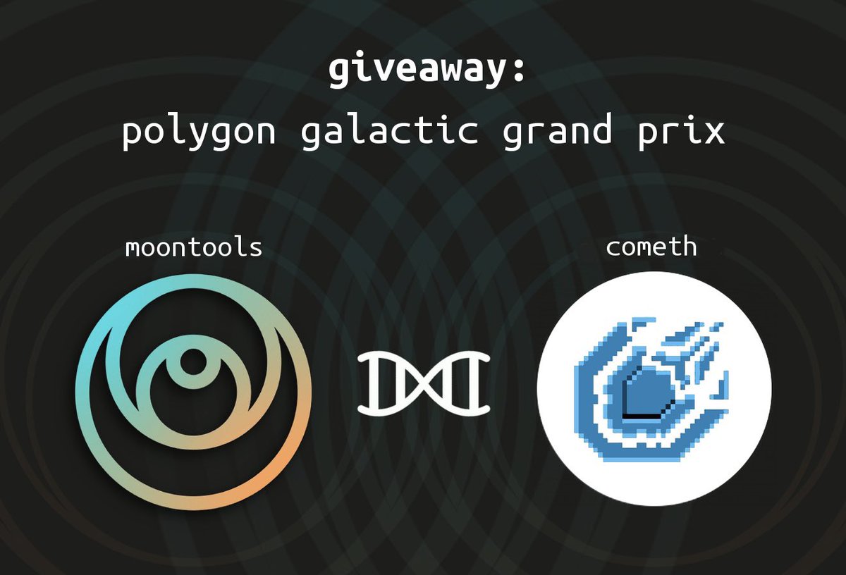 moontoolsio's tweet photo. We’ve partnered with @MUSTCometh to GIVEAWAY starter kits for the Polygon Galactic Grand Prix

Just join our telegram chat https://t.co/RrKB861TFR for details on how to get a free NFT, $MATIC and $MUST + a chance to win $150,000 of Polygon based tokens. https://t.co/D2B6ZKqHRn