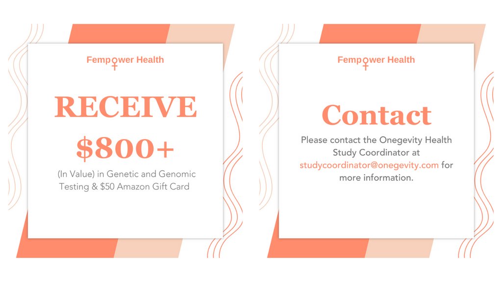 fempower_health's tweet photo. @onegevity is conducting a #PCOS #research study.  Seeking #women with PCOS or no #reproductive #health issues.  Excited about this and so needed for #womenshealth.  Contact studycoordinator@onegevity.com Learn more https://t.co/B3ok2j8M7M #wellness #giveback #volunteer #science https://t.co/PUMrDvJWWz