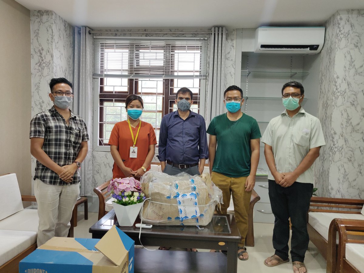 HighlandGroupIN's tweet photo. We are thankful to Pu Pawan Yadav, IAS, DC, Churachandpur for strengthening our work at Highland Auxiliary Covid Service by donating medicine kits for Covid patients. 

#TogetherWeCan
#ManipurFightsCovid

@health_manipur 
@Vumlunmang https://t.co/v1yK1XnCwy