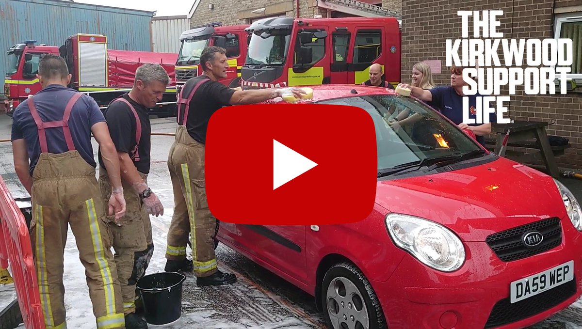 The Cleckheaton Firefighter team hold a charity car wash to help Firefighter Damian Cameron reach his £2,500 London Marathon fundraising target for The Kirkwood. Check out how it went here... youtu.be/IahLLriV2u0
