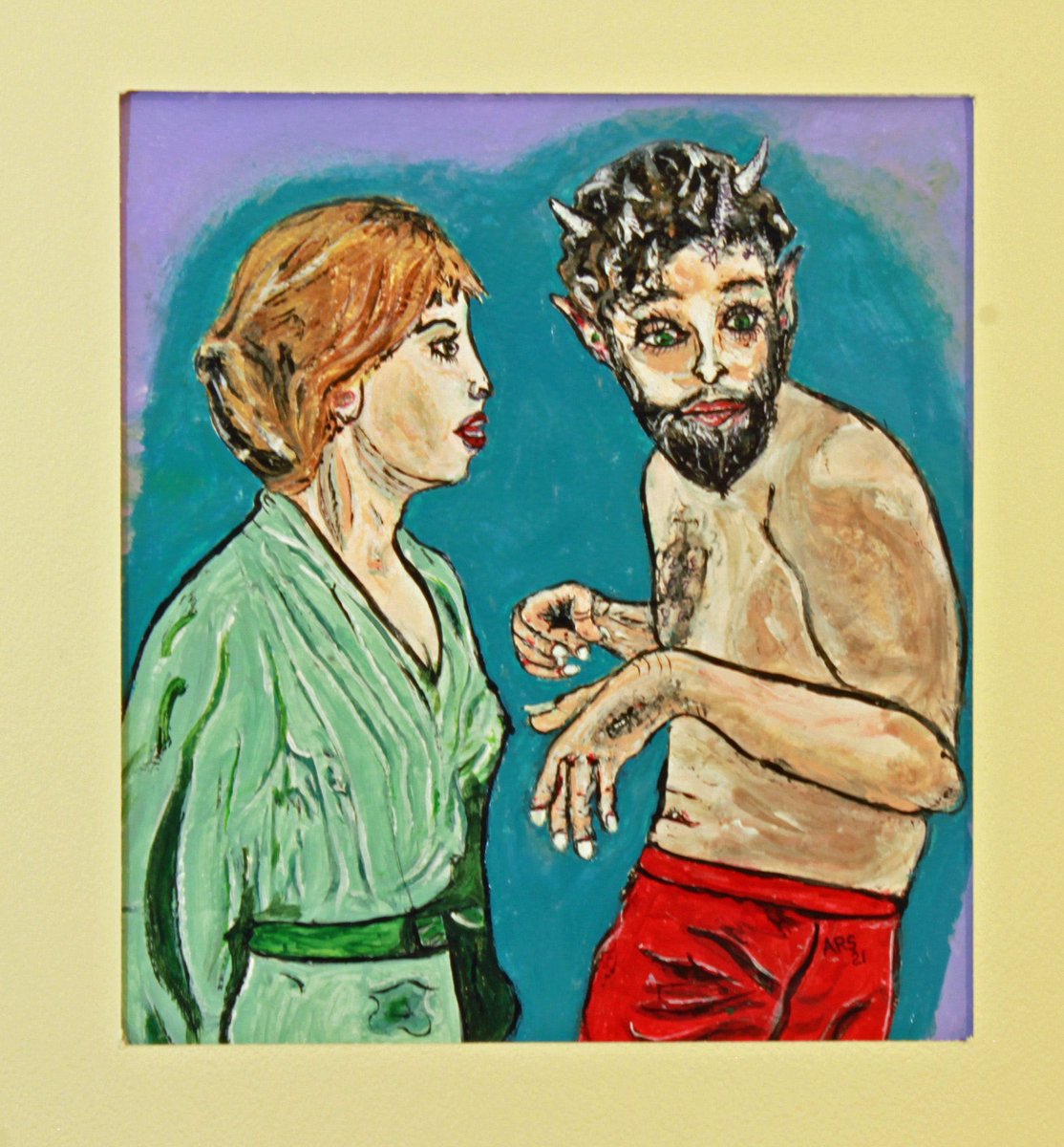 AlanArnell's tweet photo. By me, entitled "Jeannie and the Satyr" 10" x 11.5" Acrylic on Paper.

#AlunArnell #abstractart #art #abstract #contemporaryart #artist #painting #abstractpainting #artwork #artistsoninstagram #artoftheday #artgallery #acrylicpainting #instaart #abstractartist #fineart #drawing https://t.co/JpOtu3nem4