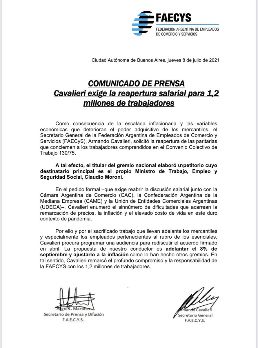 FAECYS Cuenta Oficial tweet media