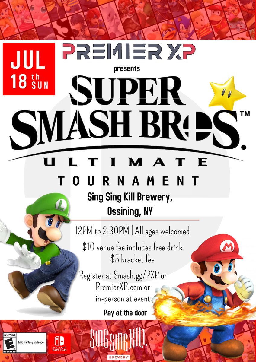 PremierXp's tweet photo. Premier XP is hosting our second SSBU Tournament at SSK. Register online at https://t.co/5RgCNYXFBF or https://t.co/kvweBz6BoX https://t.co/lwk6Sp3BFr