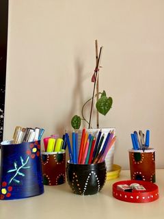 Used shampoo bottles, earbuds and cream containers for something effective like like pen holders! So recycle. The possibilities are endless. #HappyGreenFriday #SakhaaNepal