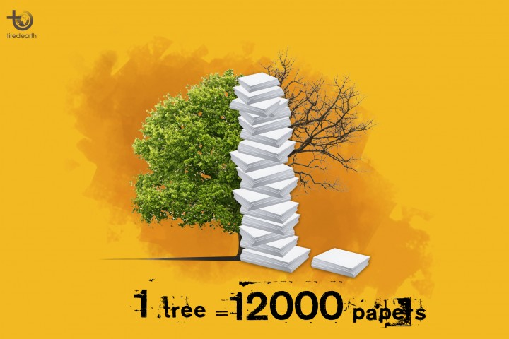 VidushiK2's tweet photo. Do you know one tree makes around12,000 papers?
Let's do our bit to save trees by saving paper.
Here are few tips:
1) Go for e-books
2) Phone notes
3) Use both sides of a paper.
4) Choose recycling over reducing
5) Go for paperless activities. 
#Savetress #environment #Savepaper https://t.co/ZTBjFdUwnh
