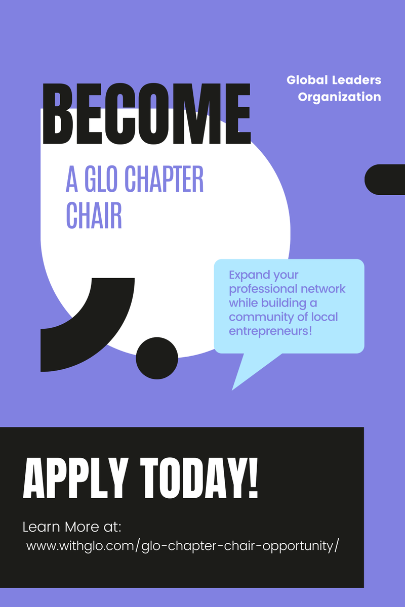 GLO is launching new chapters! Are you a CEO, President, or owner of a successful business looking to expand your professional network? Apply today and receive a portion of membership dues and other chapter revenues!

To learn more: withglo.com/glo-chapter-ch…