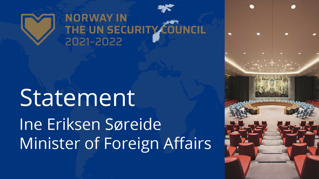 Lifeline for millions of Syrians secured as the #UNSC unanimously just adopted a resolution extending the cross-border mechanism for humanitarian aid in Northwest #Syria for 12 months. 
Very good cooperation w/ #Ireland, members of the UNSC and the UN 
- FM #EriksenSoreide