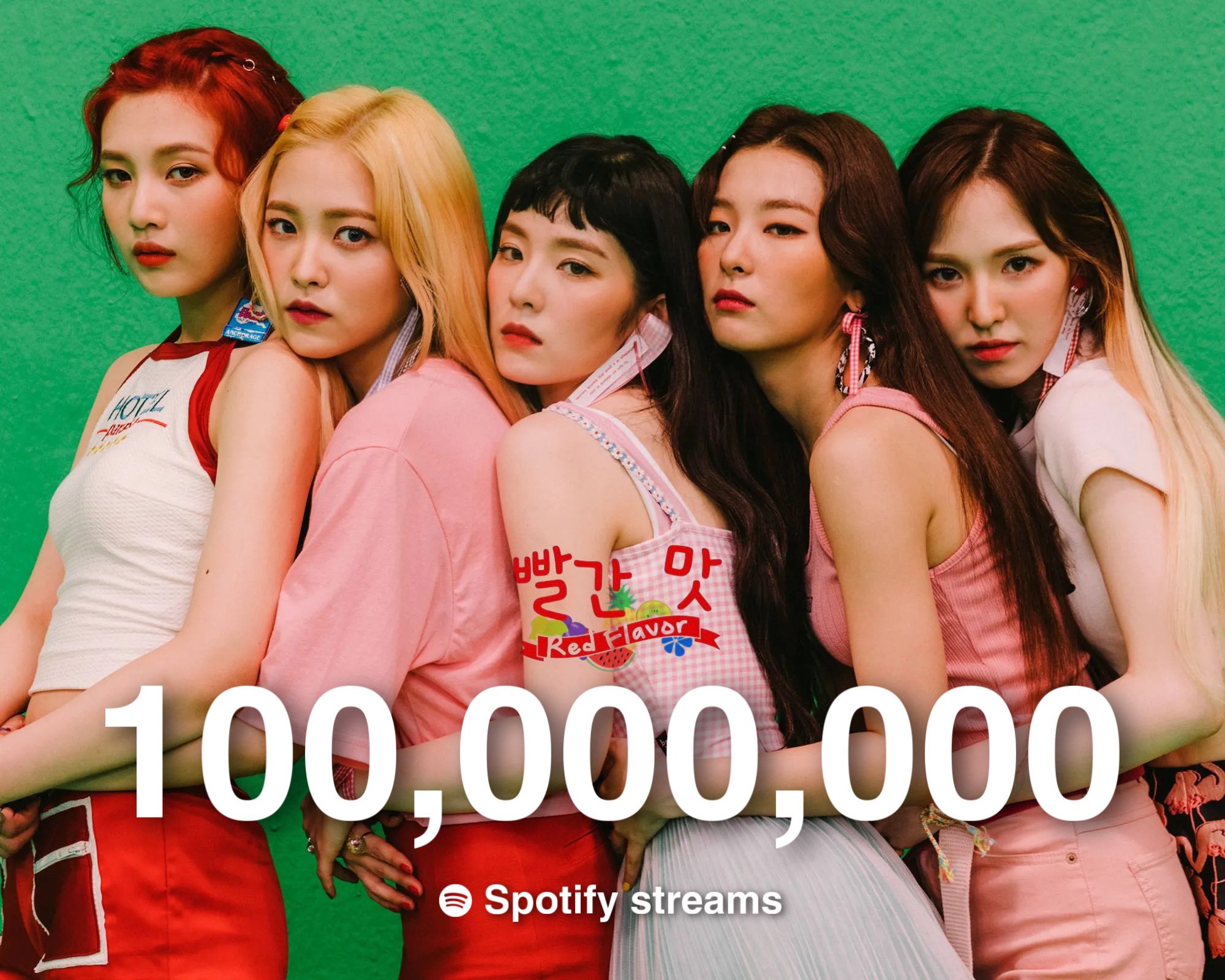 Red Velvet on Spotify on Flavor has reached 100 MILLION streams on Spotify! 🍉🍍🍊🥝🍇 This is Red Velvet's 4th song to this! 🥳 #RedVelvet #레드벨벳 https://t.co/li9H7D5Zup" / Twitter