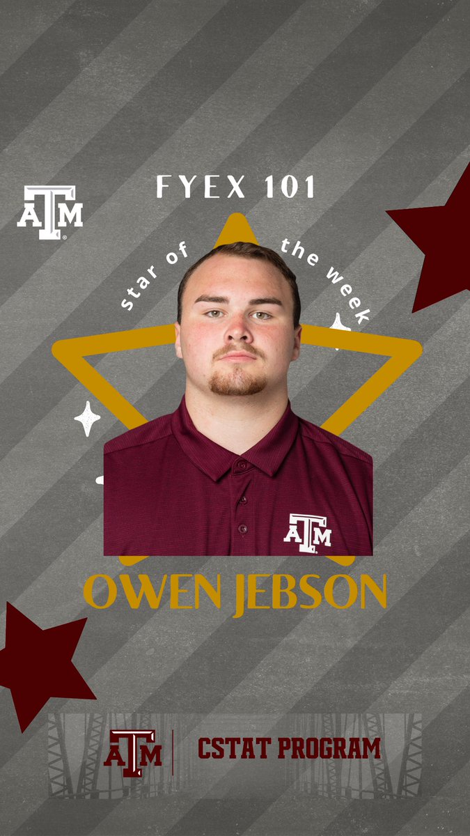 AggieAthletes's tweet photo. It’s time for our Week 4 stars of the week! Congrats to Connor and Owen for being named the stars for the CSTAT FYEX 101 Summer Bridge Program! Keep up the great work! 💯🤩✏️ #Aggiescholars https://t.co/vpEIR4rYBN