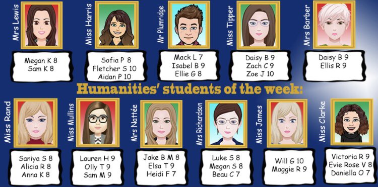 A little later than usual but no less important! Well done to this week’s students of the week! 👍👊👏🏻 <a href="/MissHarrisWCSA/">Miss Harris WCSA</a> <a href="/MissClarkeWCSA/">Miss Clarke</a> <a href="/MrsNattee/">Mrs D Nattee</a> <a href="/ollieplum/">Mr Plumridge WCSA</a> <a href="/MissK_Tipper/">Miss K Tipper</a> <a href="/WorleCSA/">WCSA</a>