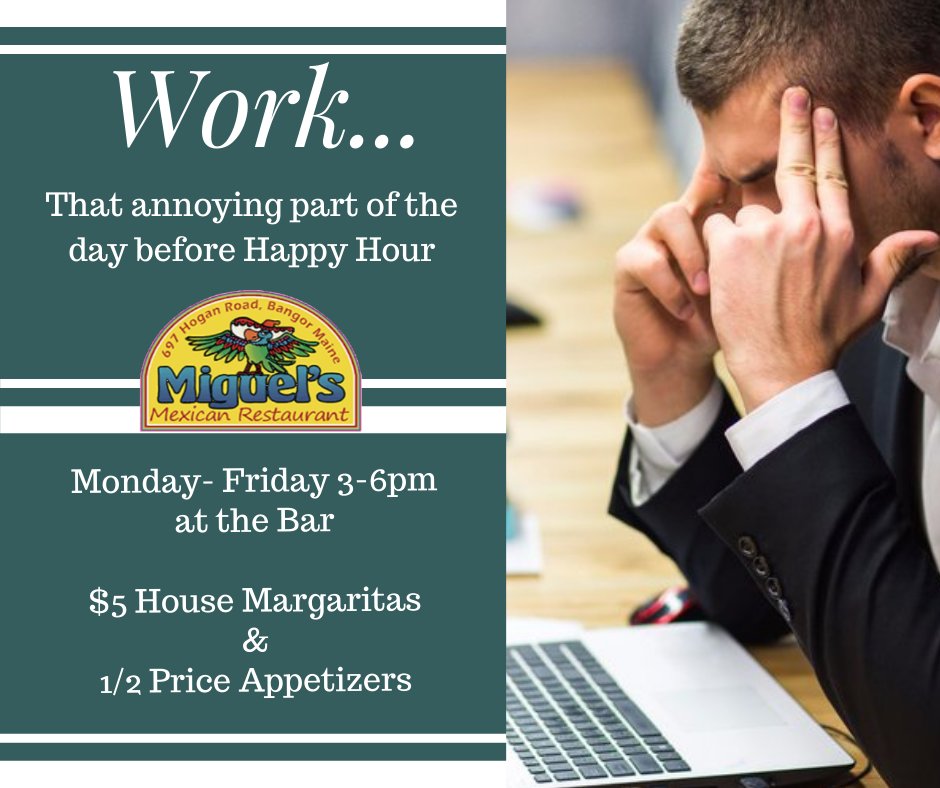 The weather is pretty rough but at least there is still Happy Hour!
#heybangor #fridayvibes #happyhour #margarita
