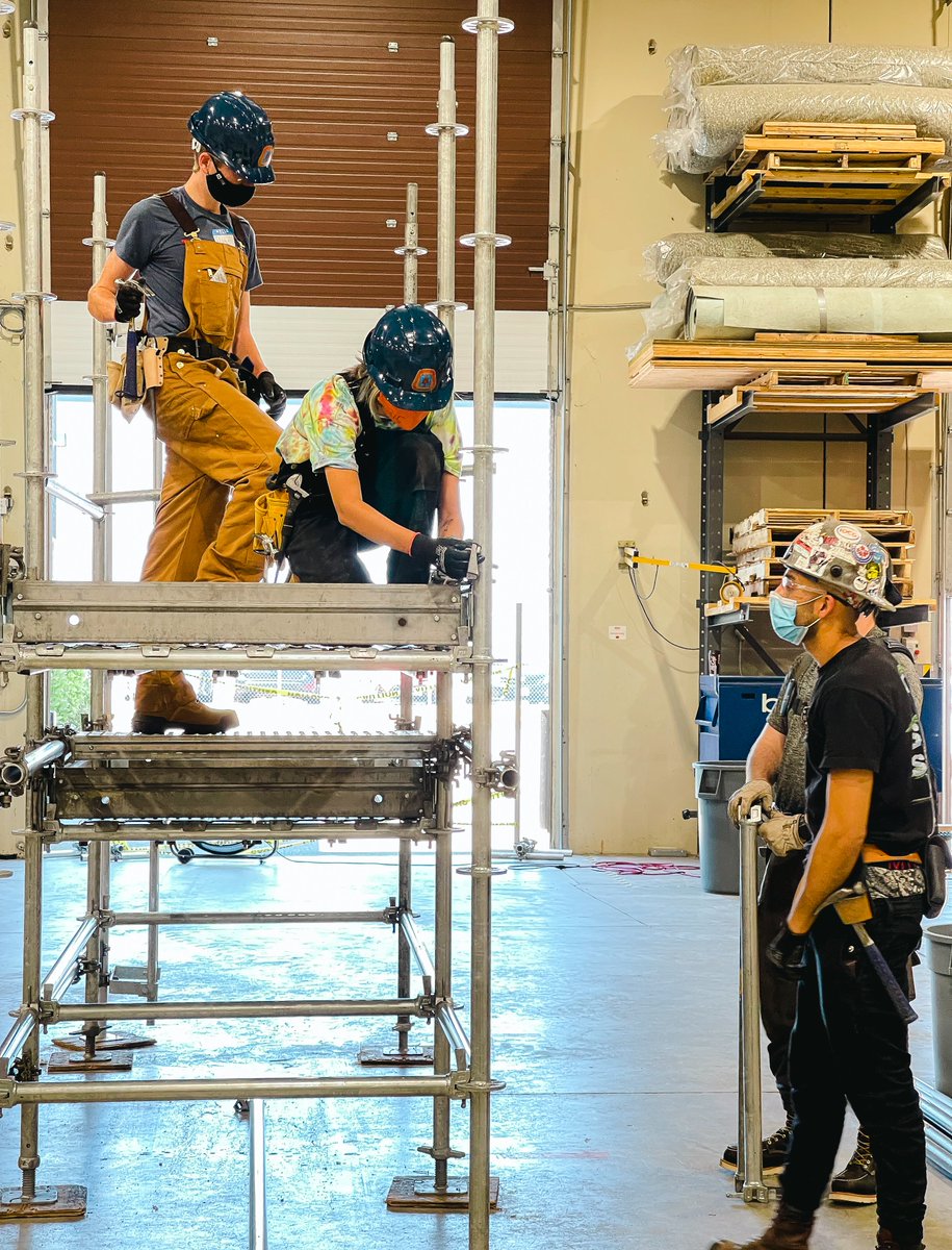 carpentersbc's tweet image. This week, participants of a UAPIC trades awareness program learned how to erect and dismantle different scaffold systems at our training centre in Delta.
#BCRCC, #Scaffolding, #WeBuildStrong