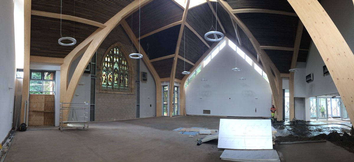 Just one picture this week from the St Philip's project but I think it's worth it.  The retained window is in, linking between the original and new buildings and even without the lights on the space is wonderfully airy. <a href="/andrewnfoster/">Andrew Foster</a> <a href="/Robothams/">Robothams Architects</a>