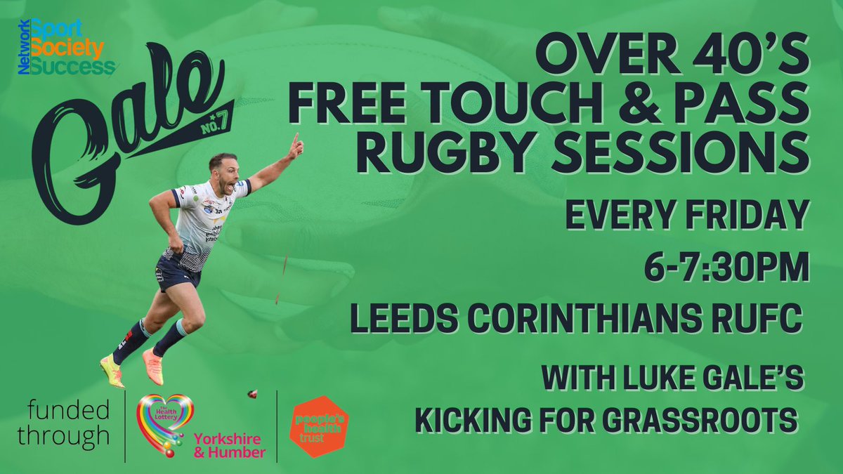 GaleGrassroots's tweet photo. Tonight! See you all at 6pm
#leeds #touchandpass #leeds #leedscorinthiansrufc #rugbyleague #sssnetwork #kickingforgrassroots https://t.co/i34TAGjdHL