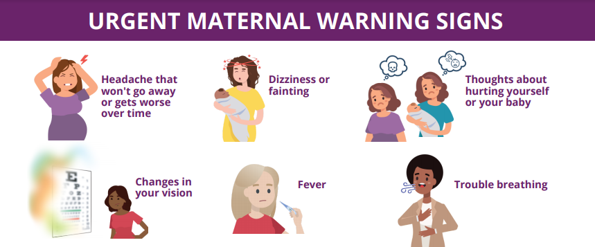 Minority Health on X: #DYK @PtSafetyCouncil developed a one-page  infographic that visually represents 15 urgent maternal warning signs?  Intended for pregnant people or people who were pregnant within the last  year, the