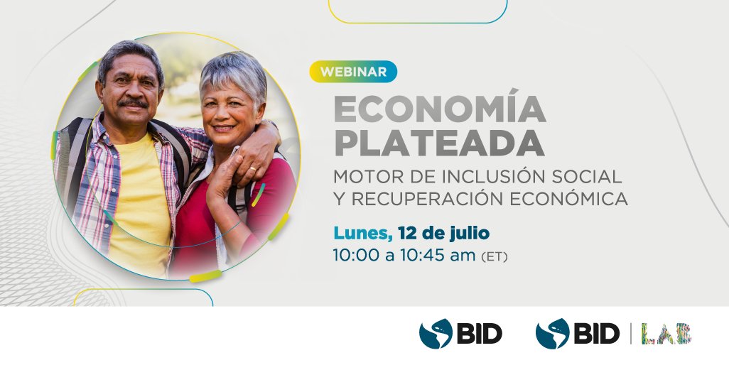 La #EconomíaPlateada es la parte de la #economía global asociada al cambio demográfico provocado por el #envejecimiento de la población. Participa en la convocatoria de <a href="/IDB_Lab/">IDB Lab</a>, buscamos soluciones para empoderar a #adultosmayores en #ALC. bit.ly/3vhm0sE