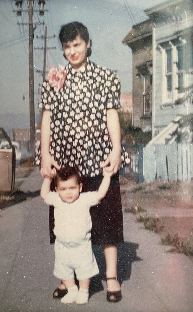 Grandma and dad, East Oakland, 1955.