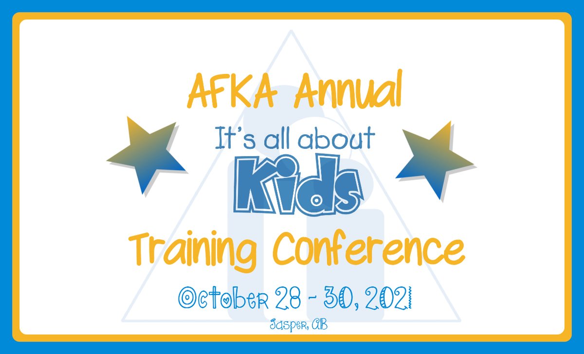 AFKA4Families's tweet photo. SAVE THE DATE! :) 

The AFKA Annual It's All About Kids Training Conference is being held from October 28 - 30, 2021 at the Sawridge Inn and Conference Centre, Jasper, AB! https://t.co/1HYey05l9v