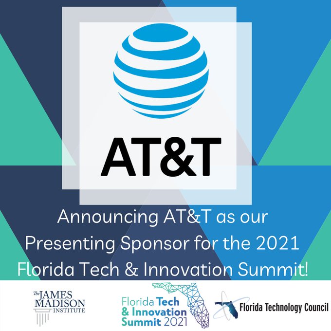 JmsMadisonInst's tweet photo. We are excited to announce @ATT as our presenting sponsor for the 2021 Tech & Innovation Summit in Tampa next week!
Get your ticket at the link below: https://t.co/ZVWzzClbhU
#flapol #JMITechSummit2021 https://t.co/eXSpUnAmkb