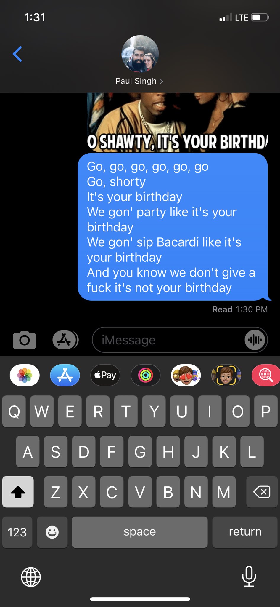 Very happy Paul s birthday falls on the day 50 cent is in town so I can send him this 