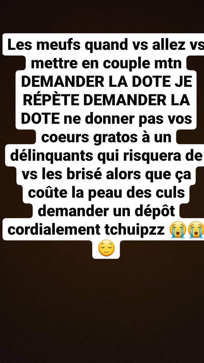 AKekelie's tweet photo. Je blague pas demander la DOTE avant de vous mettre en couple https://t.co/co1ufJ1QAb