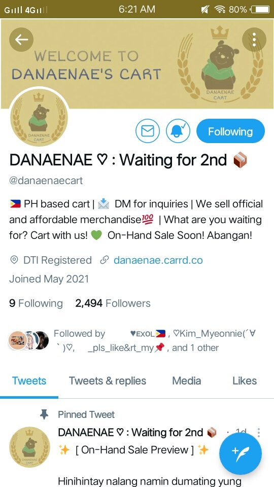 Aerybel's tweet photo. @lyy_exol @danaenaecart ayyiee thanks po sa PaGA🙏💖
#DANAENAE_Giveaways https://t.co/n5EKF7B0x6