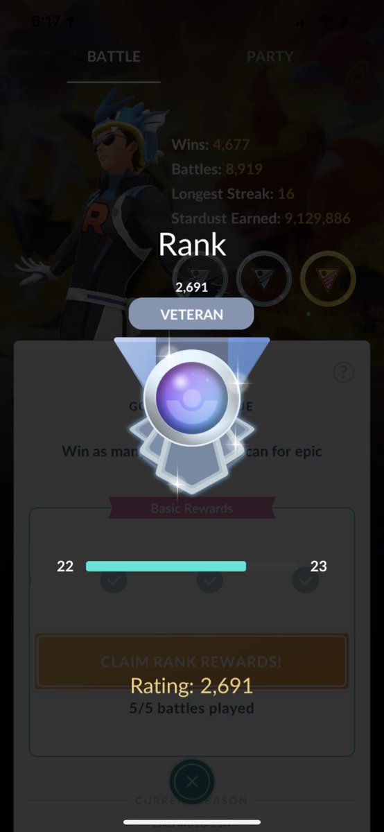 MrLCPoGo's tweet image. So… after COMPLETELY tanking from this rating a week ago.. I took 3 days off. I found myself in the 2280 range.. I tanked THAT bad. In 2 days, I have built it back to where I fell from. #battlers #pokemongo #elementcup Thanks @ZyoniK_ 👍