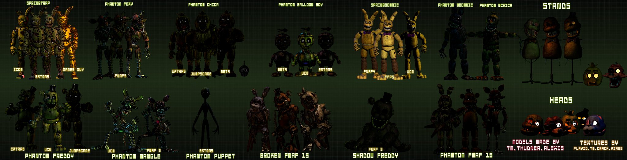 Ultimate FNaF Model Pack on X: FNaF 2 Showcase! Models by @thunderbob333  and @tm_animations Materials by @tm_animations Textures by @flaviiusss and  @willyboiiiiiii Some of designs by @CrackITSFM (UnwFoxy, Fredbear) Withered  Toys will