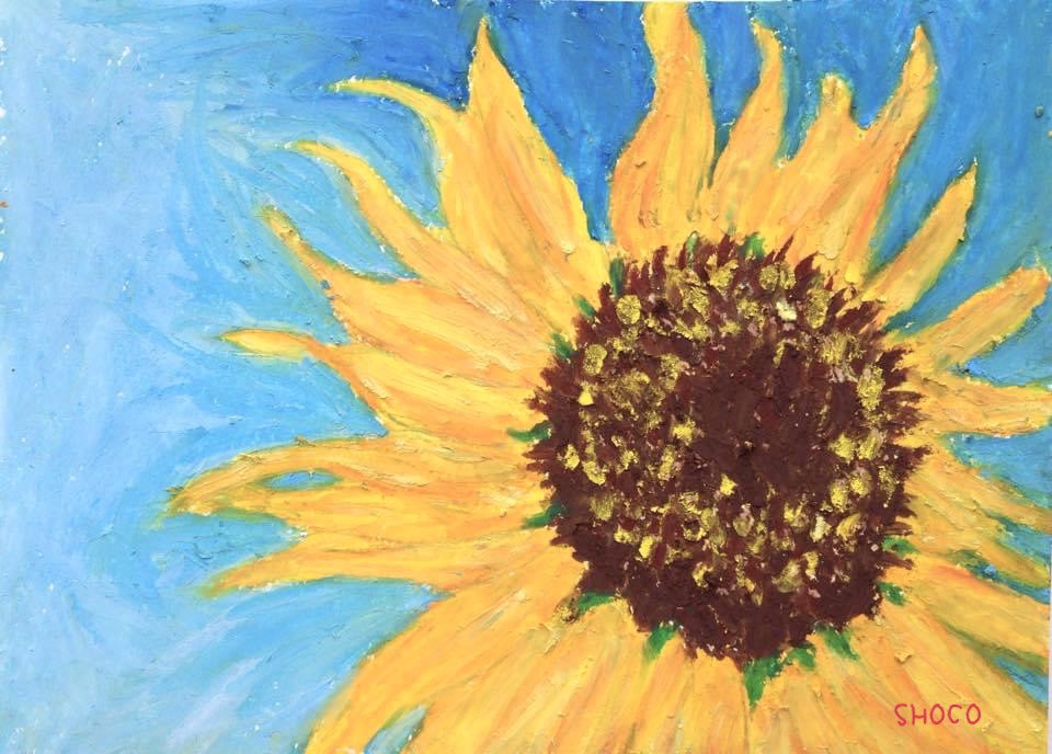 絵画スピード発送 鉛筆画 Sunflower ひまわり