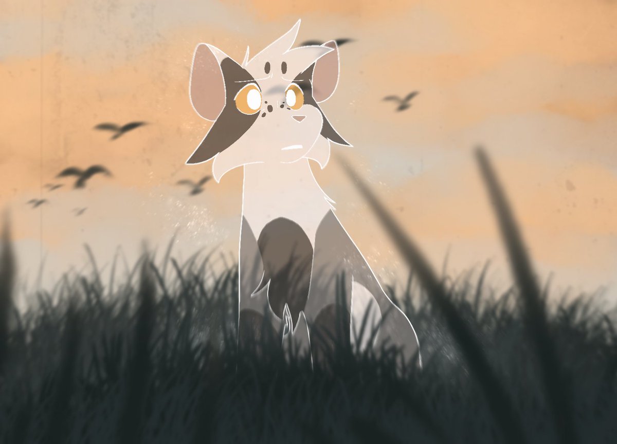 smallestwarr1or's tweet photo. But as he looked around the eerily silent field, he couldn’t see anyone. Not even his uncles, Flintfang and Blackfoot, or his leader and friends.
Where was everyone?

(hc that spirits join starclan later than we think, which means they wake up confused)
#warriorcats #badgerfang https://t.co/gnlSOqm8n0