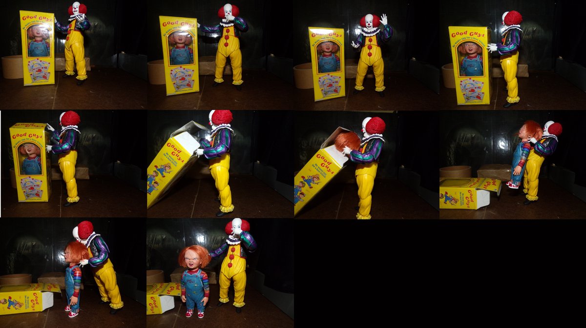 BurdgeJeremy's tweet photo. Hello #ITFans having a little Friday fun with #Pennywise meeting another @neca figure i have had for a while. https://t.co/3K3XhKoLQa