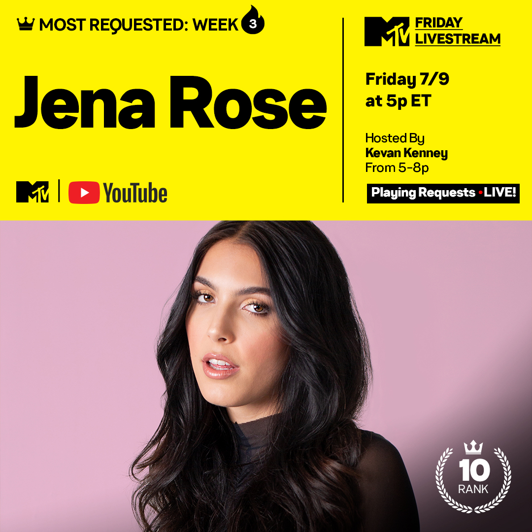 KevanKenney's tweet photo. .@JenaRoseMusic is currently the No. 10 most requested artist on the @MTV #FridayLivestream. See you in 10 minutes!

Tune in: https://t.co/qQbZjEN12B https://t.co/zJYk3S0WJC