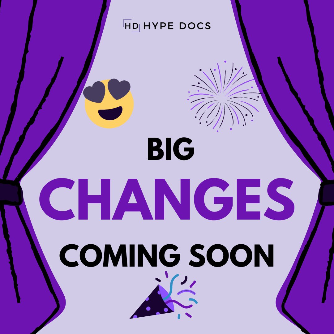 HypeDocsCo's tweet photo. We have some big things coming very soon! All will be revealed in due time, but we hope youโre readyโฆ Let us know what changes you'd like to see?
#hypedocs #hypemovement #rebrand #hypeyourself #getready #reveal https://t.co/x4JWmaDxGp