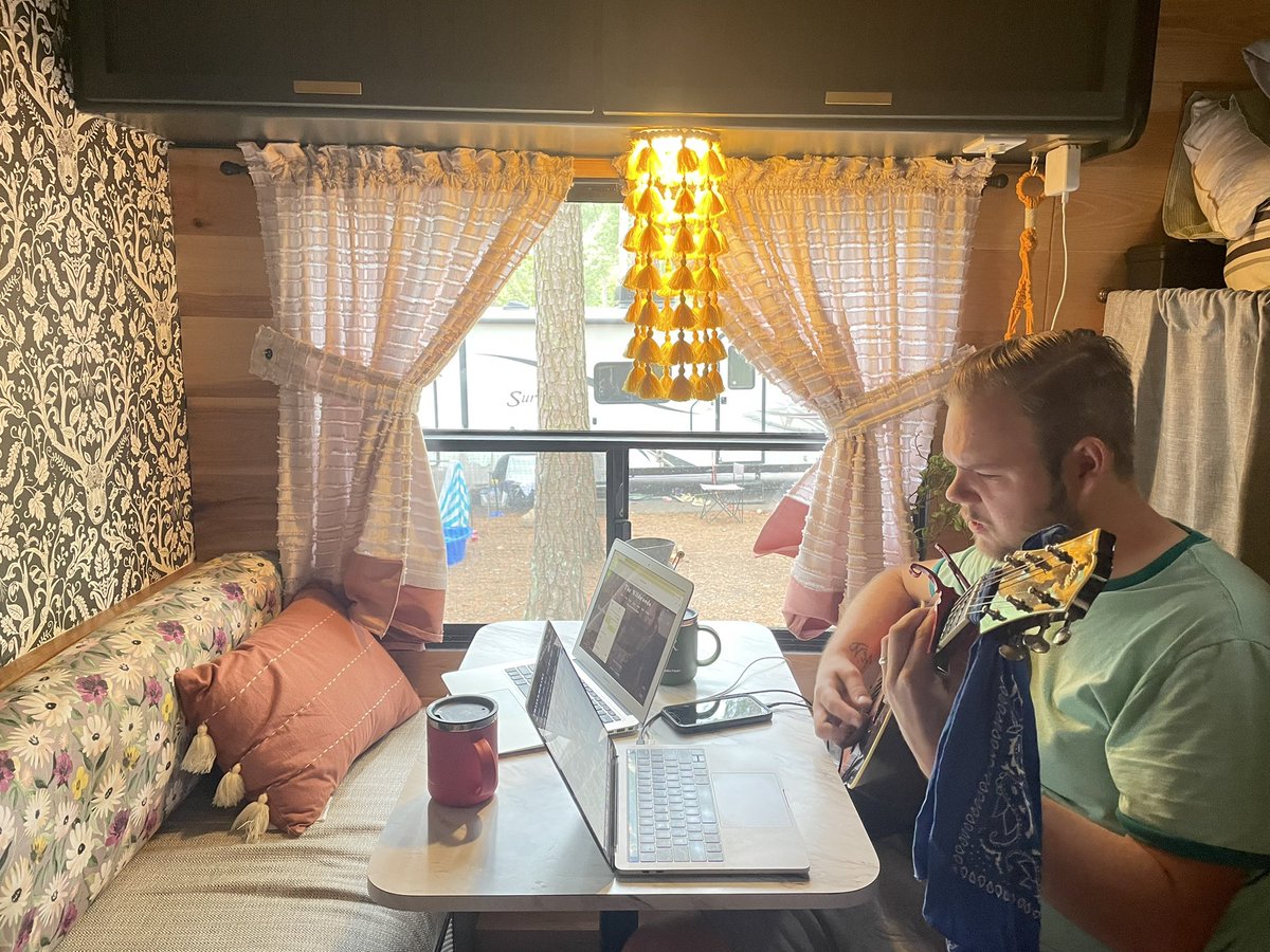 Writing songs in our little home on this rainy day here in #MariettaGA 💛