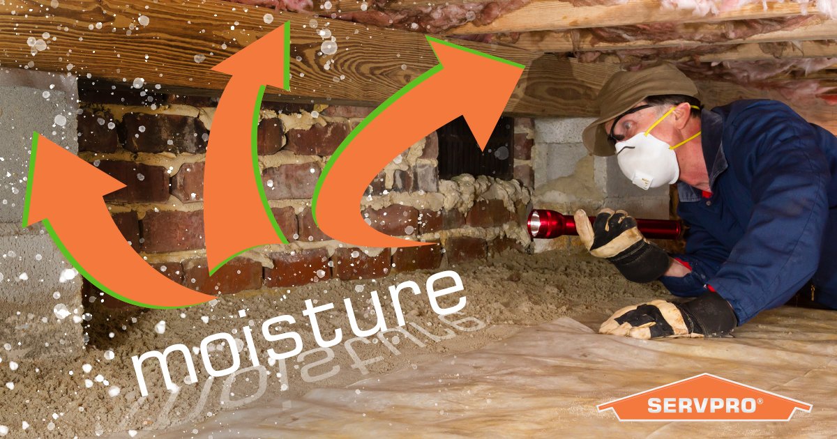 SERVPROSanLean's tweet image. DYK? Moisture can pass from a crawl space into a building through cracks in the walls, floors, and ceilings creating conditions for potential mold growth. Adding vapor barriers can help to reduce the moisture in those spaces.