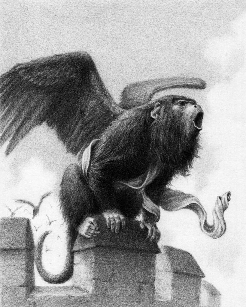 'Monochromagic 4' is our current group exhibition (link in bio).
•
This fabulous piece is AVAILABLE as part of the show:
•
'Winged Monkey' by David Álvarez (@tlacuiloa), charcoal on Canson cream paper 147gsm, 10.2' x 7.8', £740GBP.
•
All available wo… instagr.am/p/CRHZ4wcpxan/