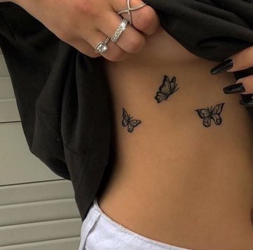 Stomach Butterfly Tattoo by nikolettkapor  Tattoogridnet