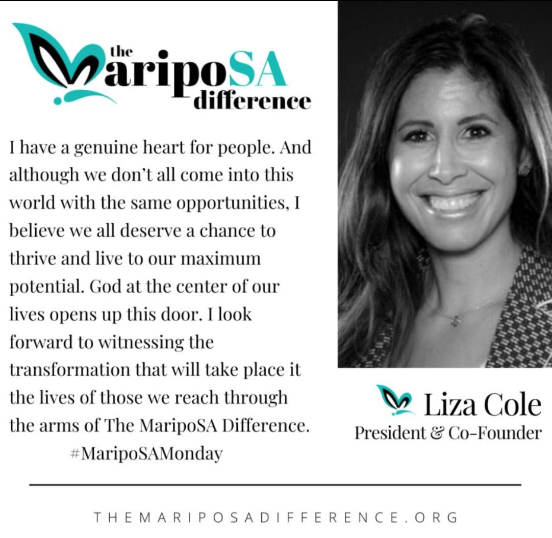 espinosaroberto's tweet photo. Congratulations to Liza Cole &amp; @theMaripoSAdifference for transforming lives of those at risk &amp; affected by human trafficking, while creating an effect of change in our community &amp; awareness!
#REApoyando 
#AvanteWealth https://t.co/BNeV5jFQ3A