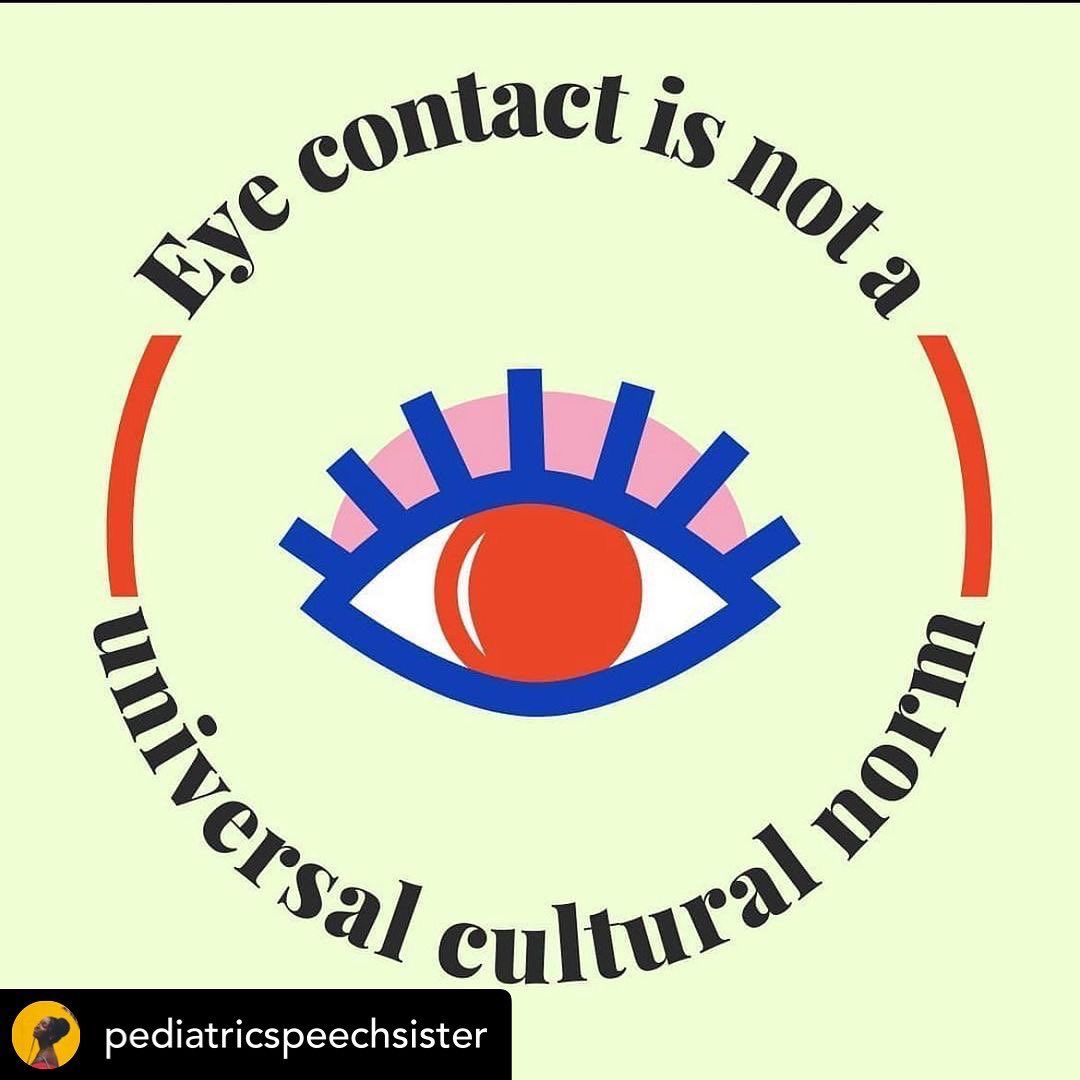 _speechtherapy_'s tweet image. #Repost How is eye-contact perceived in your culture? Research shows eye-contact perception differs across cultures (Uono &amp;amp; Hietanan, 2015). Thus, SLPs should differentiate if the use of our student/patient’s eye-contact is due to their culture or a true communication disorder.