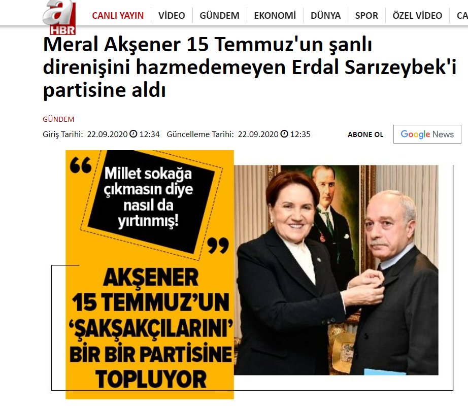 E_Sarizeybek's tweet photo. Ben kimseden bir şey istemedim. Kendi isteğimle gittim İYİ Parti'ye üye oldum, sağolsun sayın Akşener destekledi ve delegelerin onayıyla Kurultay'da seçildim..

Seçildiğim gün yahu.. seçildiğim gün bakın şu A Haber'in alçaklığına.. devamı var. https://t.co/S29ApYldgC