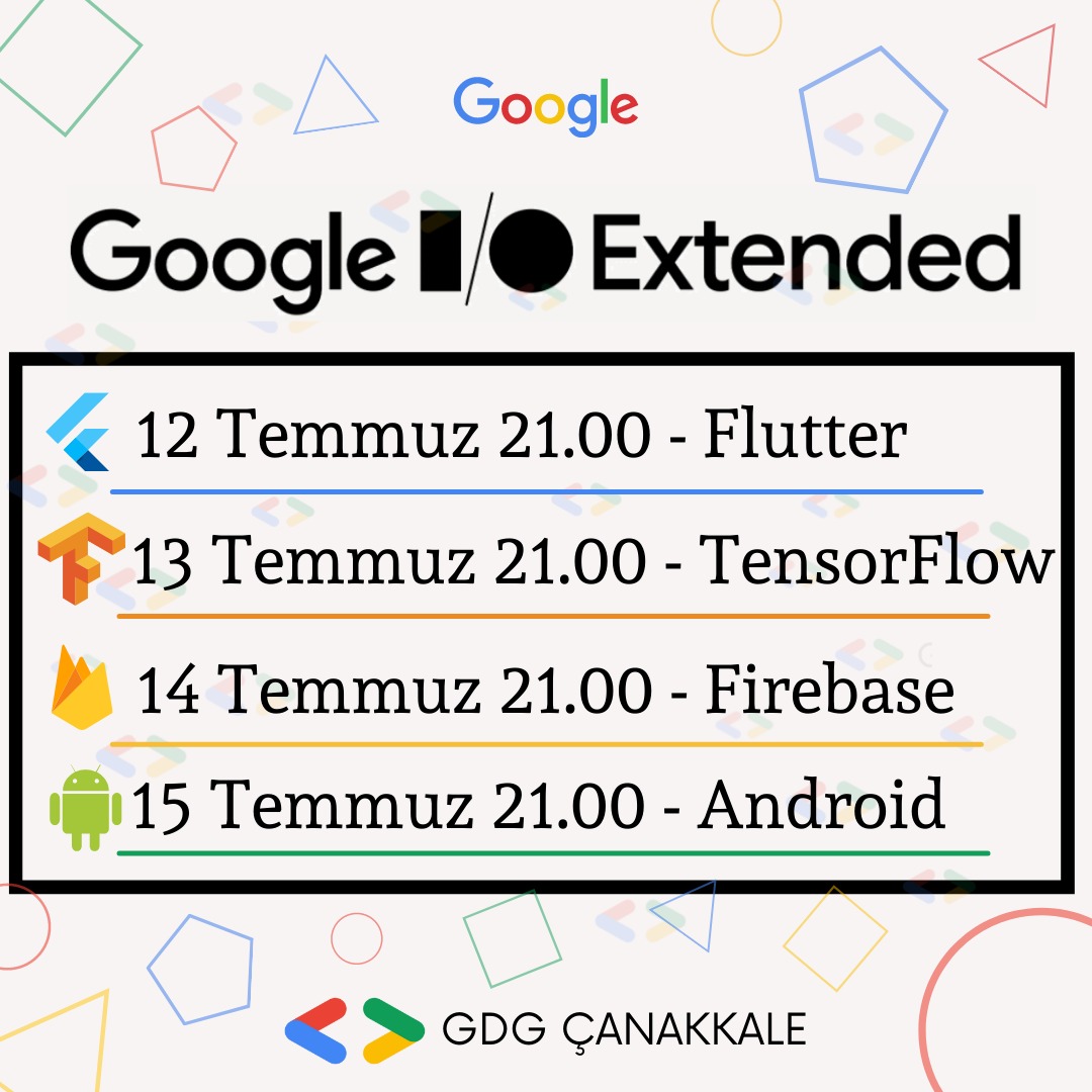 Merhaba👋Merakla beklenen etkinliğimizin yayın akışı karşınızda!

Google teknolojisindeki yeniliklerin yer aldığı Google I/O Week etkinliği 12-15 Temmuz arasında saat 21.00'da Google Developers Turkey YouTube kanalında gerçekleşecek. Yayın linki bio'da🧡

#googleio #googleio2021